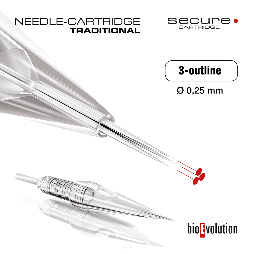 Cartouche - aiguille traditionnelle 3-outline 0.25 SECURE