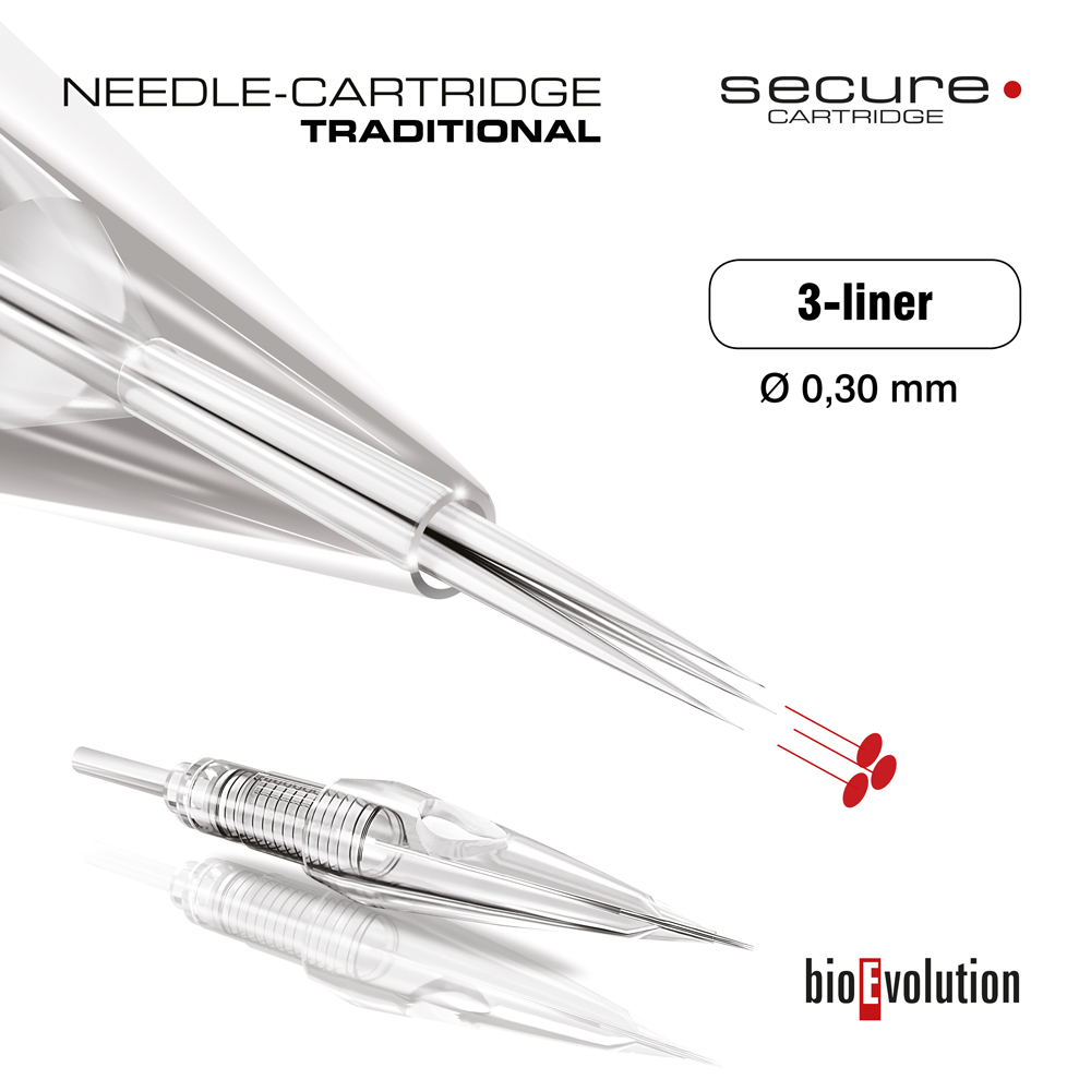 Kartridż - igła tradycyjna 3-liner 0.30 SECURE