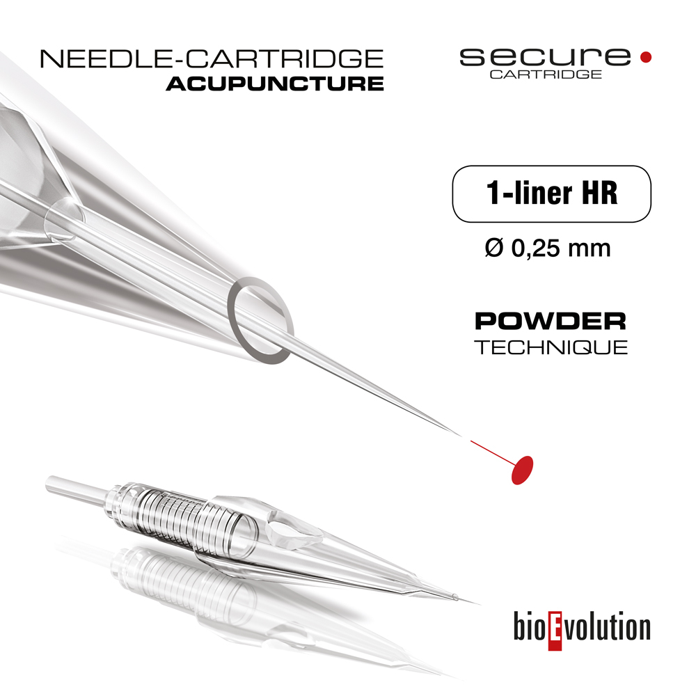 Cartridge - 1-liner acupuncture needle 0.25 HR POWDER TECHNIQUE SECURE