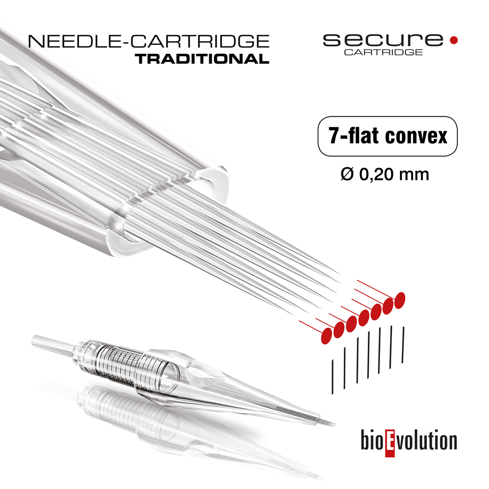 Cartridge - traditional 7-flat convex 0.20 needle