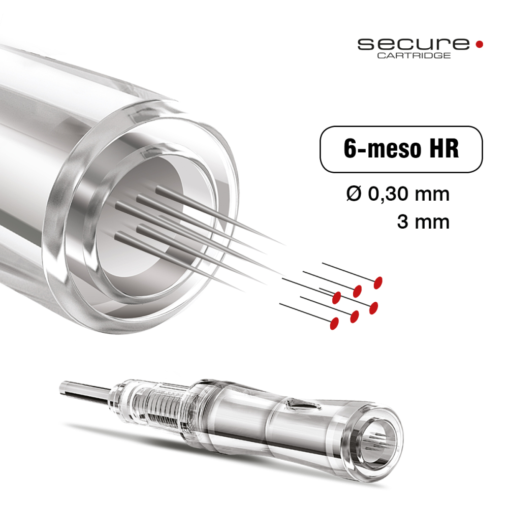 SECURE Micro-Needle Mesotherapy Cartridge - 6 Meso 0.30 HR 1.5